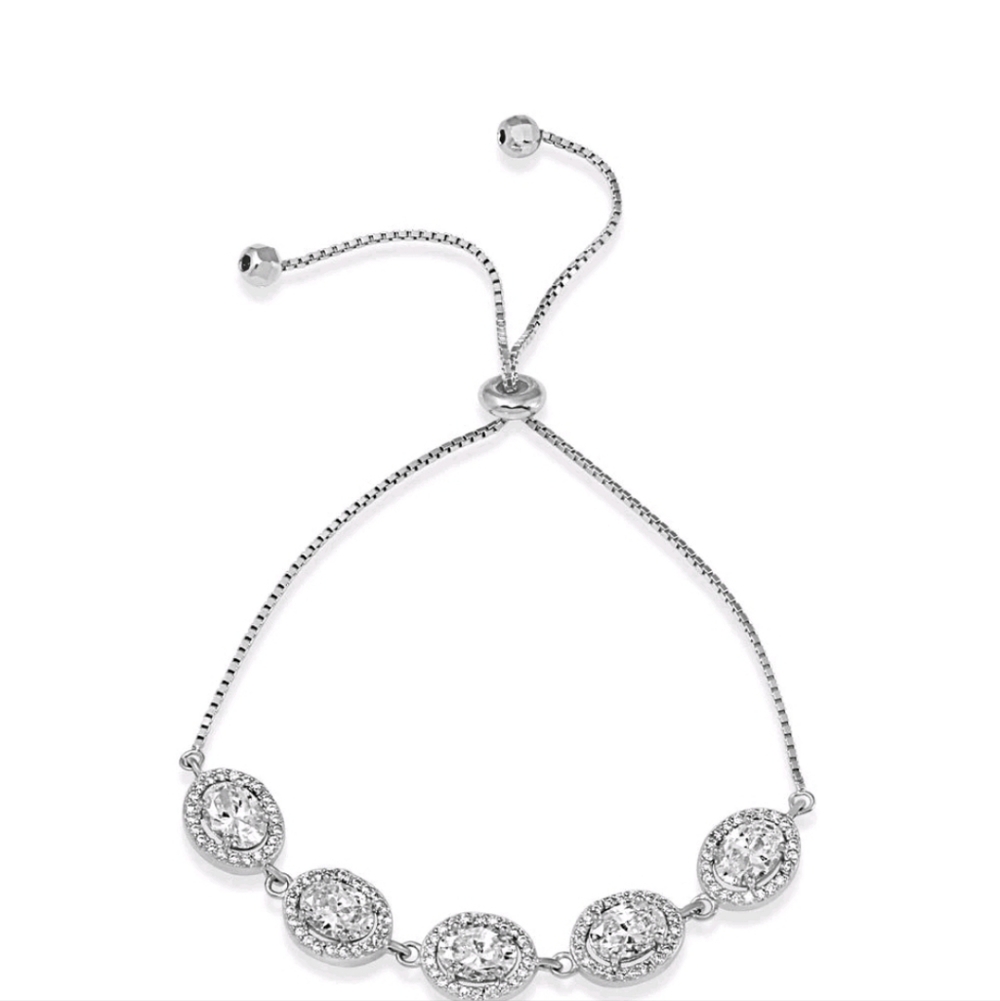 💎5 CT HALO OVAL LARIAT STYLE  MOISSONITE  BRACELET BRAND NEW
